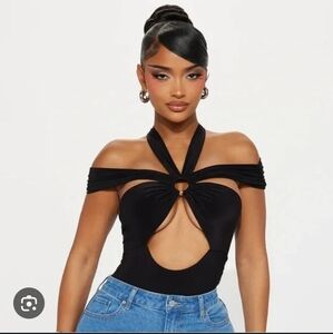 Fashion Nova Black Off-Shoulder Top